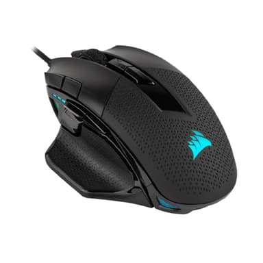 Corsair NIGHTSWORD RGB Souris de Jeu FPS/MOBA Filaire - 18 000 DPI - 10 Boutons Programmables - Système de Poids - Compatible iCUE - PC, Mac, PS5, PS4, Xbox - Noir