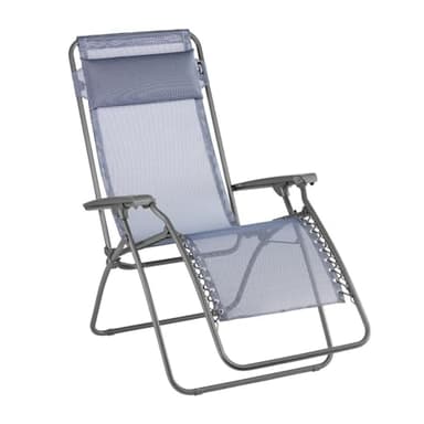 Lafuma MOBILIER - Fauteuil Relax Zéro Gravité RT 2 - Chaise Longue Pliante Terrasse et Jardin - Toile Batyline Résistante - Transat Multiposition, Tout Confort, Fabriqué en France - Bleu Ocean