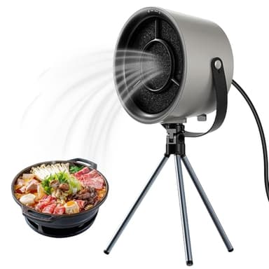 BORDEAG Mini Hotte Aspirante, Hotte Aspirante Portable, Hotte Portable de Cuisine, Avec Ventilateur D'extraction à 3 Vitesses, Hotte de Bureau pour Maison,Cuisine,Camping,Barbecue,Marmite (Gray)
