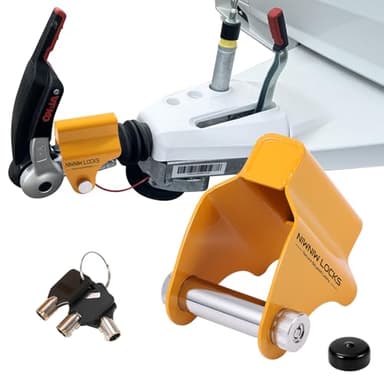 NiwNiw Antivol Verrou d'Attelage Haute Sécurité pour Remorque et Caravane - Cadenas Robustes en Acier Renforcé pour ALKO AKS1300/2004/3004 & AK130/160 - Protection Attelée et Non Attelée