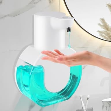 Beihre Distributeur de Savon Automatique, 420ml Liquide Distributeur Savon Mural Automatique USB Rechargeable IPX5 Étanche pour Cuisine, Salle de Bain Ecole, Hôtel