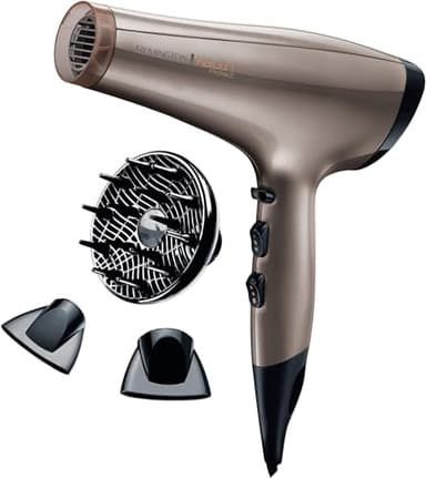 Remington Sèche-cheveux Professionnel [Soin Kératine & Huile d'Amande] Keratin Therapy (2200W, Moteur AC puissant & durable 130km/h, Ionique Céramique, 3 températures/2 vitesses, 3 accessoires) AC8002