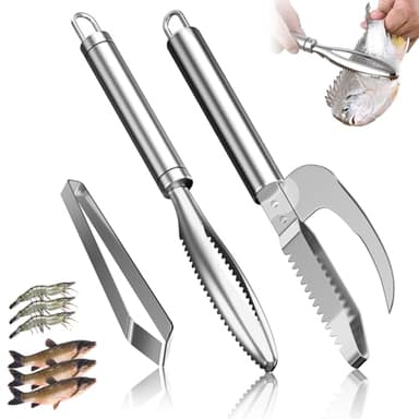 Ecailleur à Poisson Professionnel en Inox 304, Écailleur De Poisson en Acier Inoxydable Avec pince à arêtes, Enlever Les éCailles de Poisson Avec Dents pour enlever les écailles et les os de poissons