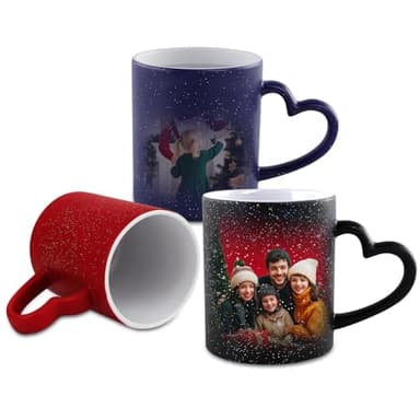 XSTZR Tasse personnalisable, Mug Personnalisé Changeant de Couleur avec Photo et Nom – Tasse Magique Sensible à la Chaleur, Tasse en Céramique Personnalisable, Idée Cadeau Idéale pour Adultes