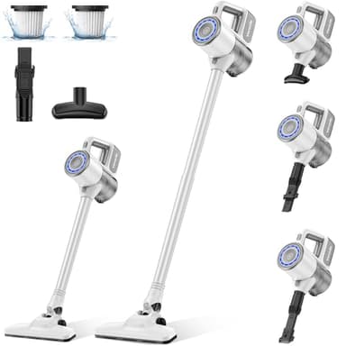 VersLife S6PRO Aspirateur Balai sans Fil, Aspirateur sans Fil Puissant 30Kpa avec 30 Min d'Autonomie, 4 en 1 Aspirateur Balai sans Sac pour Les Poils d’Animaux, Tapis, Sols