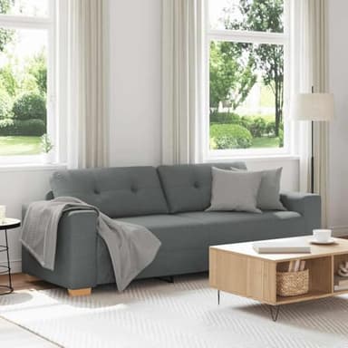 vidaXL Canapé 3 places Gris foncé 180 cm Tissu