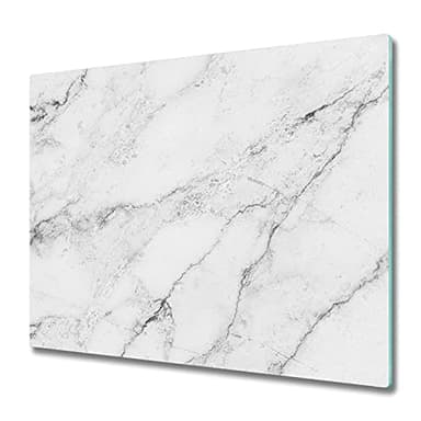 Tulup Planche À Découper 60x52cm Protection Plaque Couvercle Cuisinière à Induction Cuisine Verre Trempé Panneau de Protection - Marbre
