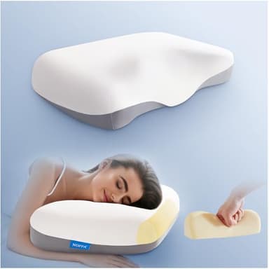 NOFFA Oreiller Ergonomique Cervical à Mémoire de Forme, Coussin Orthopédique Fermeté réglable, Oreiller pour Les Dormeurs sur Le côté, Le Dos et Le Ventre 65x35x11.5cm
