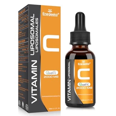 Vitamine C liposomale 2000 mg x 60 ml avec vitamine C Quali®-C, biodisponibilité la plus élevée, booster du système immunitaire, collagène fort, soutien de la peau anti-âge (lot de 1)