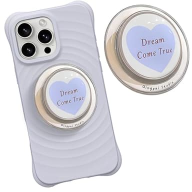 KIRZAX Accessoire Kindle Grip Téléphone, Support Magnétique à Design Cœur avec Poignée Pliante pour Smartphone/Tablet/Kindle