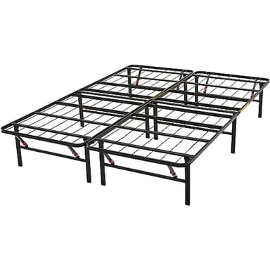 Amazon Basics Cadre de lit pliable - Montage sans outil - Rangement sous le lit, 35.5 x 140 x 200 cm, Noir