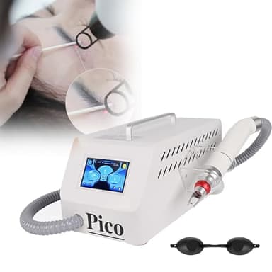 MINHUIJIHUI Machine De Détatouage Professionnel, Appareil Écran Tactile Couleur 4,3 Pouces, Laser Picoseconde 1064nm/532nm, 5 Sondes pour Tatouages Et Taches Pigmentaires, Non Invasif