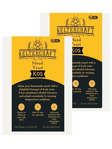 Keltercraft K02 Levure Hydromel [20g: Pour 50L] Mead Yeast | Faites votre propre vin d'hydromel !