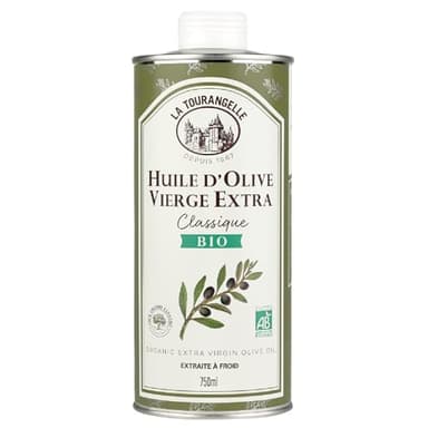 La Tourangelle - Huile d'olive vierge extra Bio - Extraite à froid - 100% origine Espagne - Riche en polyphénols - Huile de qualité supérieure - 750ml