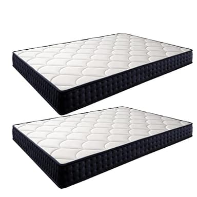 IZTOSS Matelas Lot 2 90x190, Matelas Mémoire de Forme 11 Zones Différenciées 15cm de Hauteu(Matelas 90x190-2 pièces), Blanc, (L-CD-7)