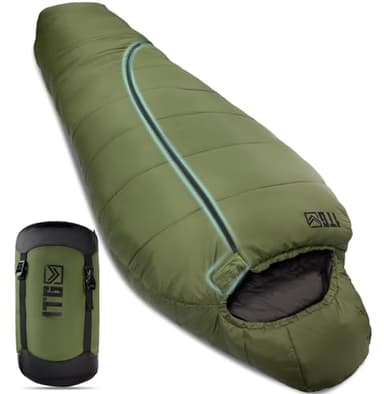 1TG Tactical Sac de Couchage sarcophage Ultra léger avec Petite Taille Une Fois replié 4 Saisons Sac de Couchage Confortable – Sac de Couchage idéal pour l'extérieur Camping Trekking