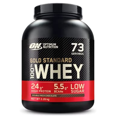 Optimum Nutrition Gold Standard 100% Whey, Protéine en Poudre, Goût Double Chocolat Riche, 2.26kg, 73 Doses