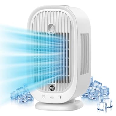 Climatiseur Mobile, Climatiseur Portable, Refroidisseur d'air 4 en 1, 45°/90°/120° Oscillation, 5 Vitesses, 2 Modes de Brume, Mini Climatiseur avec affichage LED, Idéal pour Maison, Bureau