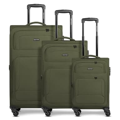 Smartbox Set de valises Souples 3 pièces Trolley Cabine Moyenne Grande Extensibles 4 Roues avec Serrure léger et résistant Edition 04
