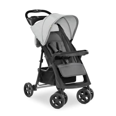 hauck Poussette Canne Compacte Shopper Neo II – dès la Naissance jusqu’à 22 kg, Position Allongée, Pliage Ultra Compact à Une Main, 2 x Plateau avec Porte-Gobelet, Grand Panier XL, Gris