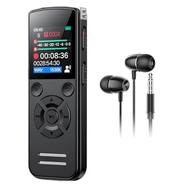 Dictaphone numérique 64 Go - Enregistreur vocal avec lecture - Enregistreur vocal portable USB-C - Mini enregistreur vocal numérique - Pour travail, étude, réunion, interviews