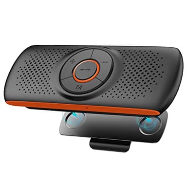 NETVIP Kit Mains Libres pour Voiture Bluetooth Portable Voiture avec Instruction GPS,Musique, élimination du Bruit, Instalation sur Pare Soleil, Handsfree Bluetooth Car Kit en même Temps Pair 2 Phones