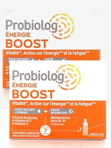 Mayoly Probiolog Energie BOOST - VITALITE, ACTION SUR L'ENERGIE et LA FATIGUE - Lot de 2 Boites de 7 flacons