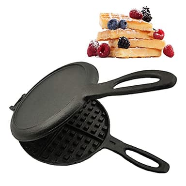 Gaufrier professionnel en fonte – Créez des gaufres, des sandwichs et des gâteaux parfaits avec ce gril polyvalent et ce grille-pain – Durable et efficace