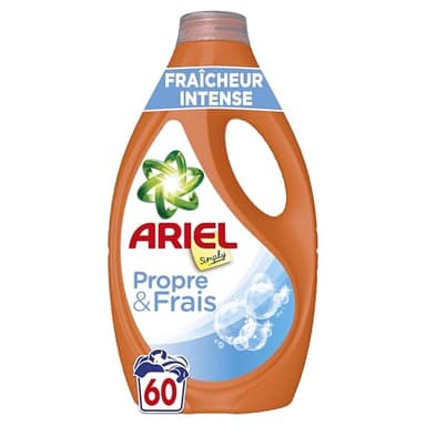 Ariel Lessive Liquide, 60 Lavages, Alpine, Action détachante en 1 seul lavage, fabriqué en France