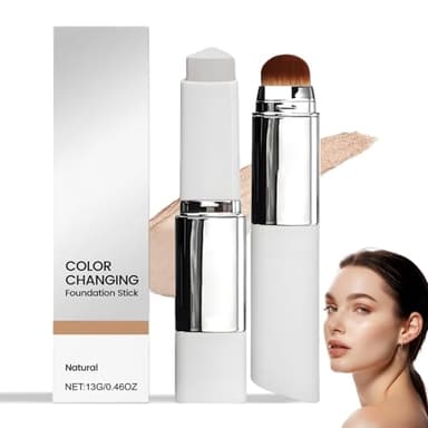 Celyana Fond De Teint 2-En-1 Avec Pinceau Intégré, Celyana Fond De Teint Coréen, Teint Auto-Ajustable Universel, Couvrance Légère Modulable, Adapté à Tous Types De Peau (Naturel)