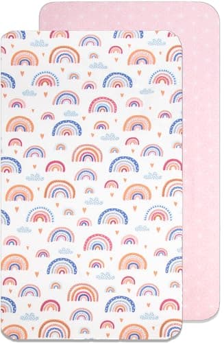 Lovely Hippo Draps Housses Cododo Compatible Neste Up, 100% Coton (55 x 90 cm, Arc-en-Ciel)
