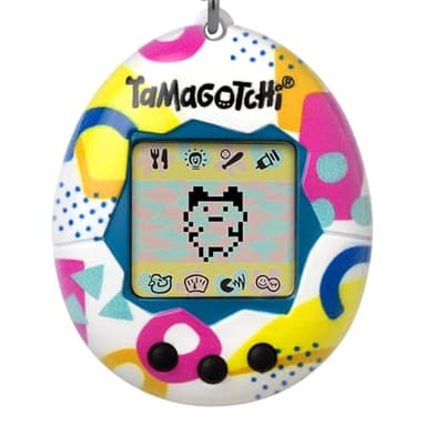 Bandai - Tamagotchi - Tamagotchi Original - Memphis Style - Animal électronique virtuel avec écran Couleur, 3 Boutons et Jeux - Jouet Animal interactif en Français - Jouet Enfant 8 Ans et + - 42957