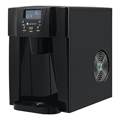 Juskys machine à glaçons PIM200L avec distributeur direct 2-en-1 et minuterie — jusqu'à 12 kg/jour, des glaçons en 6 à 10 minutes, 2 tailles, réservoir de 2 l — machine à glaçons noire