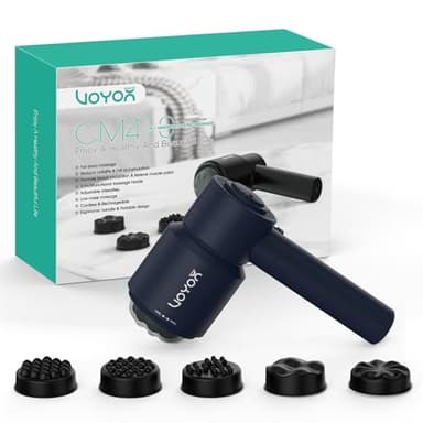 VOYOR-HEALTH Masseur Anti Cellulite, Ventre, Cuisses, Fesses Massage Cellulite, Masseur Électrique de Relaxation Musculaire avec 5 Têtes Multifonctions, Transportable et Rechargeable CM410 (Bleu)