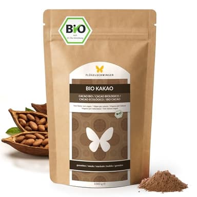 1 kg de poudre de cacao BIO – naturelle, non alcalinisée, issue de l’agriculture biologique contrôlée, sans additifs ni sucre