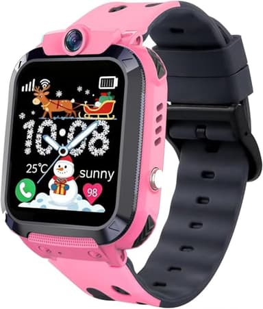 4G Montre Connectée Enfant GPS, IP68 Montre Connectée Fille avec GPS, SOS, Téléphone Appel, Mode Classe, Voix Chat, Jeux, Caméra, Réveil, Clôture GEO, Smartwatch Enfants Cadeau d'anniversaire de Noël