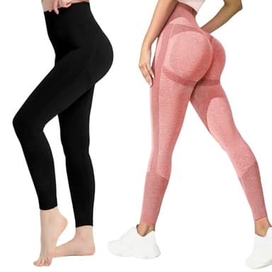 2 PCS Legging Anti Cellulite Femme Legging de Sport Legging Anti Cellulite Femme 3D Pantalon de Sport Yoga Fitness Sculptant Compression 3D pour Taille Haute Pantalon