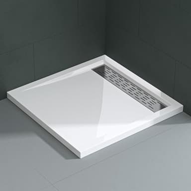 Mai & Mai Receveur de Douche Plat Bac à Douche 90x90cm en Acrylique Blanc Rectangulaire XE4