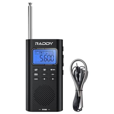 Raddy RF886 Radio Portable à Ondes Courtes Petite Radio AM/FM/SW/UKW Radio Numérique, Radio alimentée par Batterie et Haut-Parleur BT, Antenne Externe 3M