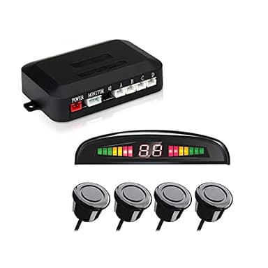 Capteurs de Stationnement de Voiture - Affichage de la Distance LED avec Avertissement Sonore pour Véhicule, Camion, Van + 4 Capteurs de Stationnement