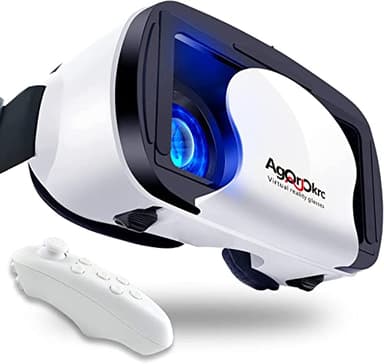 Casque VR, Casque Réalité 3D Virtuelle, Qualité d'image 2K HD & Lumière Anti-Bleue-Casque de Réalité Virtuelle pour Jeux et Films,Casque VR Compatible avec Android & iOS Phone-Blanche