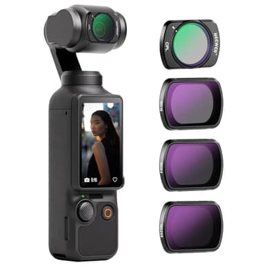 NEEWER Kit de filtres HD CPL ND16 ND64 ND256 Compatible avec DJI OSMO Pocket 3 Creator Combo Accessoires Caméra d'action magnétique Filtre polarisant à densité neutre Verre optique Cadre en aluminium