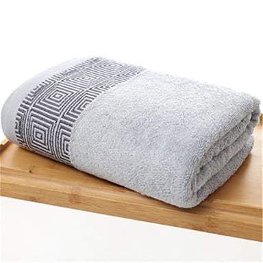 ZZDH Serviette Microfibre Douce et Fibre de Bambou Jacquard Absorbante 70x140cm (Color : Dark Grey)