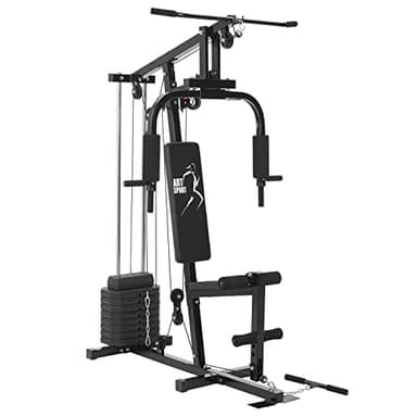 ArtSport Station de Musculation ProfiGym 2000 avec Barre de Traction latissimus et Butterfly, poulie et extenseur de Jambes – 9 Poids de 40kg en Tout – Appareil de Musculation à Domicile