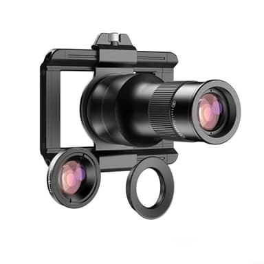 Sandyseptember TM6X Objectif macro 2 en 1 150 mm et téléobjectif 6x avec clip réglable pour plus de 99 % de smartphones, alliage d'aluminium léger, noir