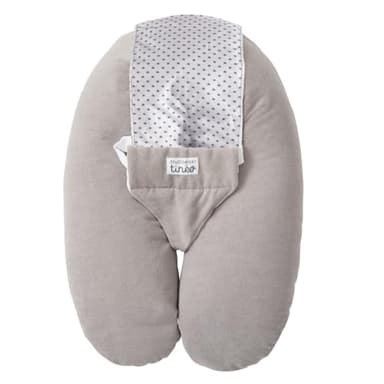 TINÉO - Coussin De Grossesse et d'Allaitement - Coussin Multirelax Éponge - Déhoussable - Fabriqué en France - 78x44cm (Gris/Étoiles)