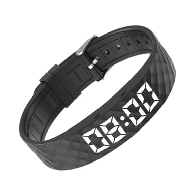 Réveil Vibrant en Silicone avec minuteur Silencieux avec jusqu'à 8 alarmes personnelles pour malentendants, sourds, dormeurs Lourds, Adultes, Personnes âgées