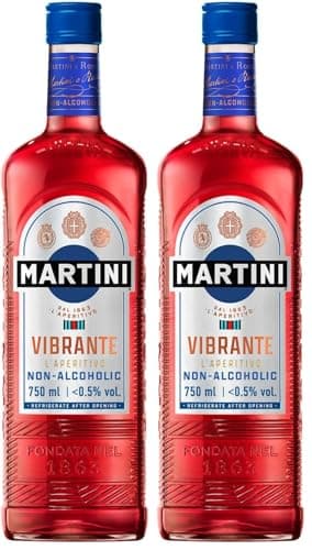 MARTINI Vibrante Apéritif non alcoolisé, 75 cl / 750 ml, Élaboré avec des plantes aromatiques de qualité supérieure (Lot de 2)