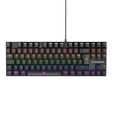 NOVA GAMING – SCULPTOR – Clavier Gaming Mécanique TKL Filaire USB – Clavier Gamer, rétroéclairage RGB, 84 touches dont 25 anti-ghosting, AZERTY Français – Compatible PC Gaming, Windows et Linux