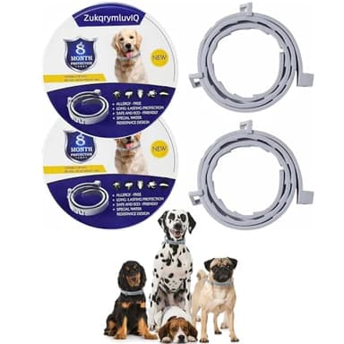 Lot de 2 Colliers pour Chien aux huiles Naturelles - Protection de 16 Mois - Étanche et réglable - pour Chiots et Chiens à partir de 7 semaines - pour Un Confort et Une sécurité durables